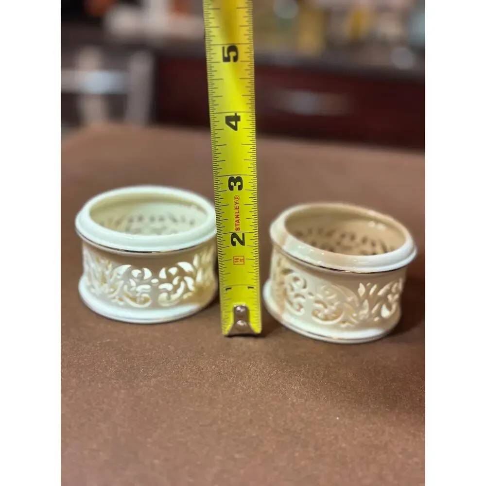 Lenox Ivory China Votive Tea light Holders Set of 2